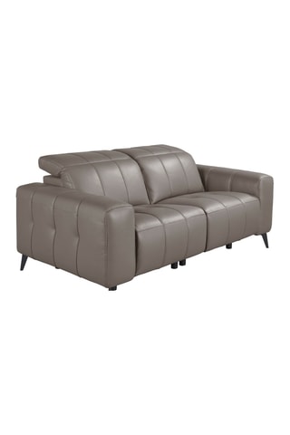 Canapé - Gris - 2 places - En cuir