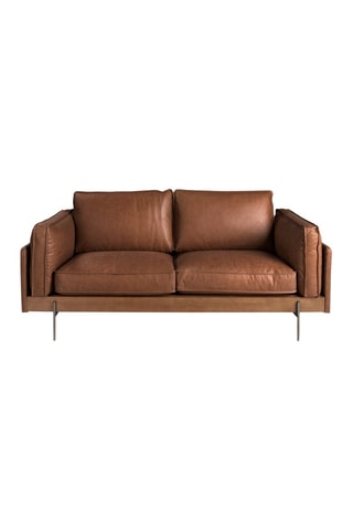 Canapé - Marron - 2 places - En cuir