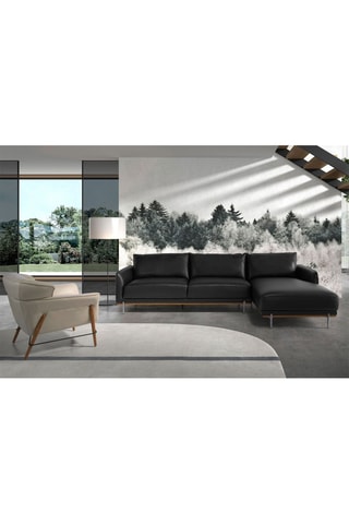 Canapé d'angle droit - Noir