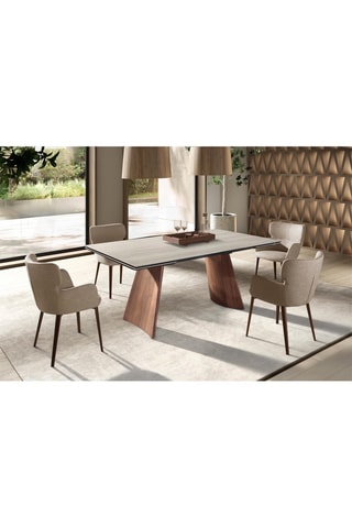 Table à manger extensible en marbre - 180 x 100 x 76 cm