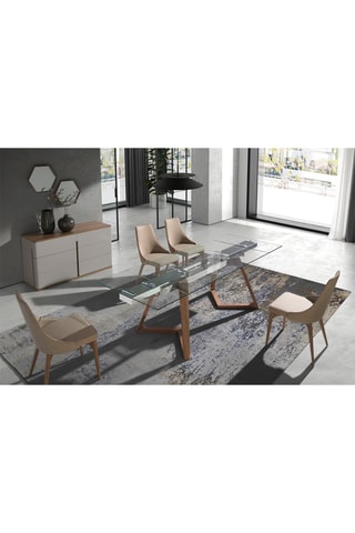 Table à manger extensible - Transparent et naturel