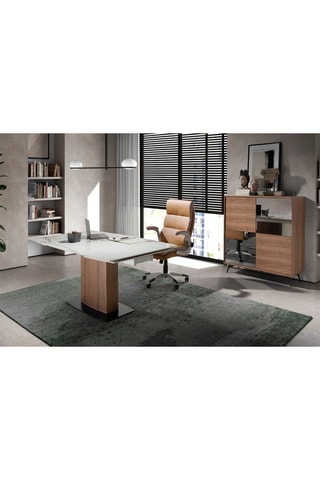 Table extensible à manger - Blanc et imitation noyer