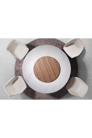 Table en porcelaine et noyer - 150 x 75 x 150 cm