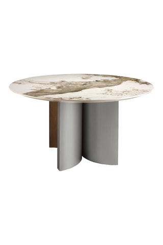 Table à manger - Blanc et argenté