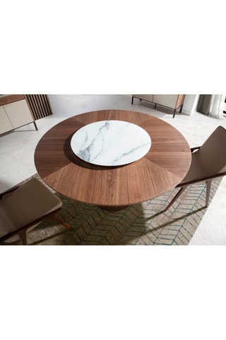 Table à manger - Imitation noyer et blanc