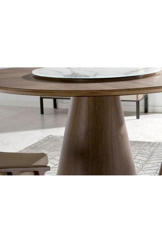 Table à manger - Imitation noyer et blanc