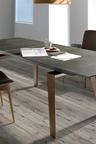 Table à manger extensible en marbre - 180 à 230 cm