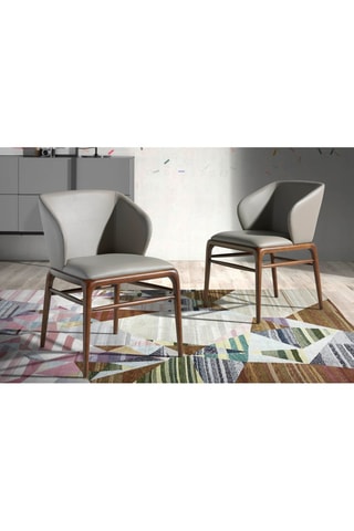 Chaise - Gris et imitation noyer