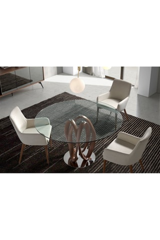 2 chaises Crème et imitation noyer