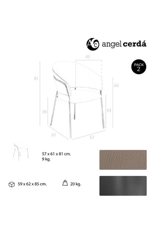 2 chaises Taupe et noir