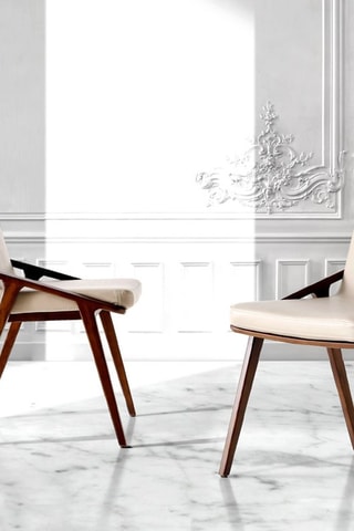 2 chaises Crème et marron