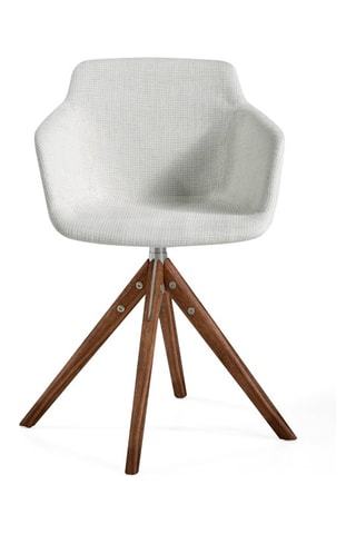 Chaise pivotante - Blanc et naturel