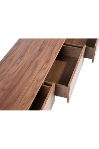 Meuble TV 3 tiroirs Naturel et transparent