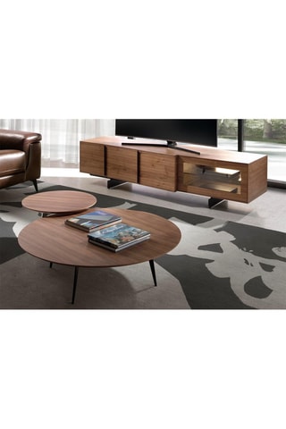 Meuble TV 4 portes en bois - 200 x 48 x 55 cm