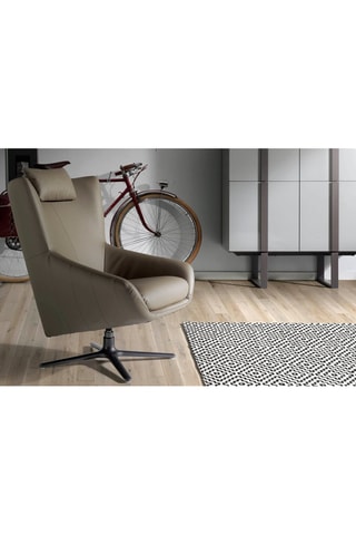 Fauteuil pivotant avec coussin - Taupe