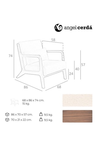 Fauteuil - Blanc et naturel