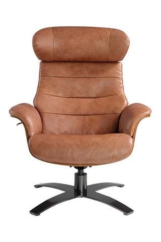 Fauteuil pivotant en cuir - Marron clair