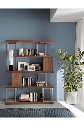 Bibliothéque - Imitation noyer et argenté