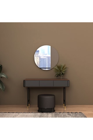 Console 3 tiroirs - Imitation noyer et ardoise