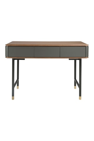 Console 3 tiroirs - Imitation noyer et ardoise