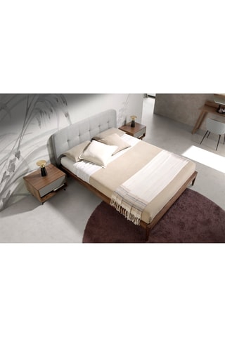 Lit - Gris et naturel