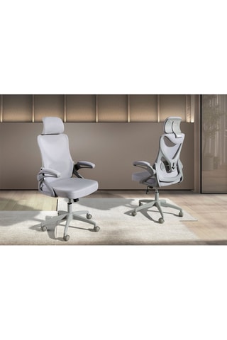 Chaise de bureau pivotante - Gris clair