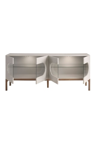 Buffet 4 portes - Gris et naturel