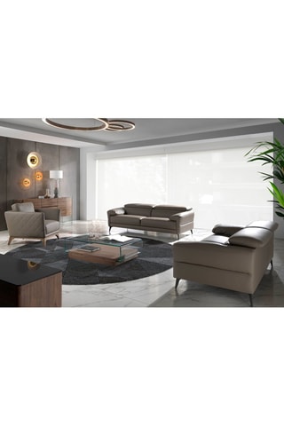 Table basse - Transparent et imitation noyer