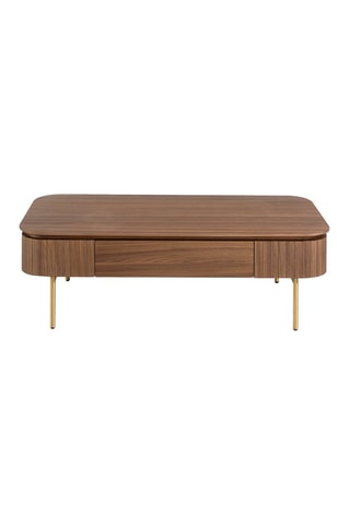Table basse 1 tiroir en noyer - 120 x 37 x 60 cm