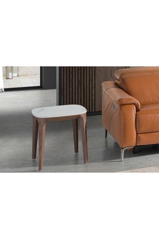 Table d'appoint Blanc et naturel