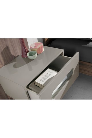 Table de chevet 1 tiroir - Gris et naturel