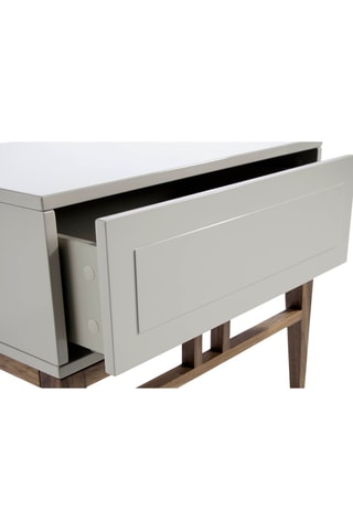 Table de chevet - Gris et imitation noyer