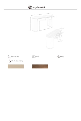 Coiffeuse 1 tiroir en bois - 150 x 75 x 50 cm