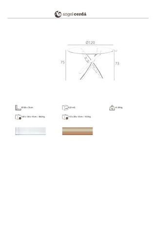 Table à manger en verre - 120 x 75 x 120 cm