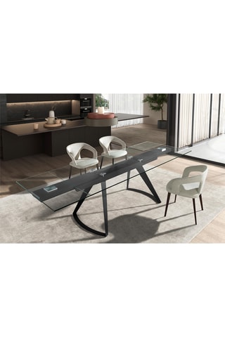 Table à manger extensible en verre - 180/225 x 75 x 100 cm