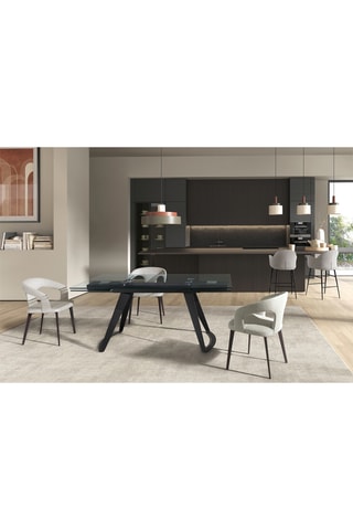 Table à manger extensible en verre - 180/225 x 75 x 100 cm