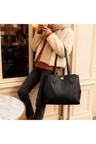 Borsa a mano in pelle Camille  - Nero