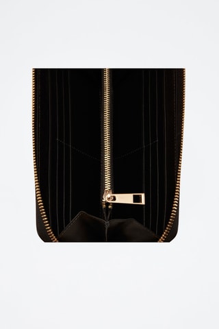 Portafoglio in pelle Maya  - Nero