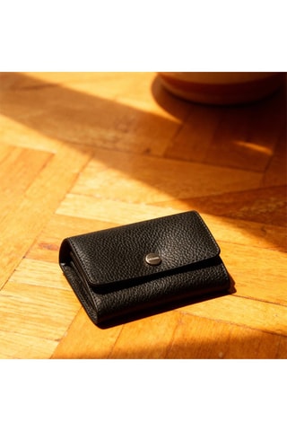 Portamonete in pelle Mona  - Nero