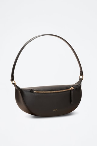 Borsa a spalla in pelle Pia  - Nero