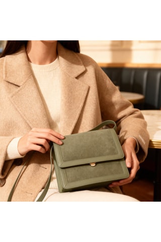 Borsa a tracolla in pelle Anita  - Verde