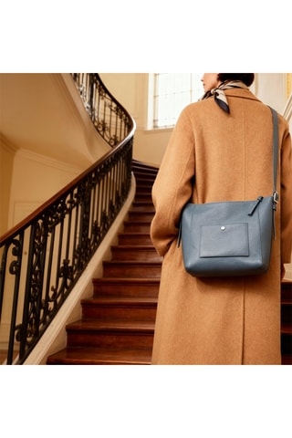 Borsa a spalla in pelle Alma  - Blu