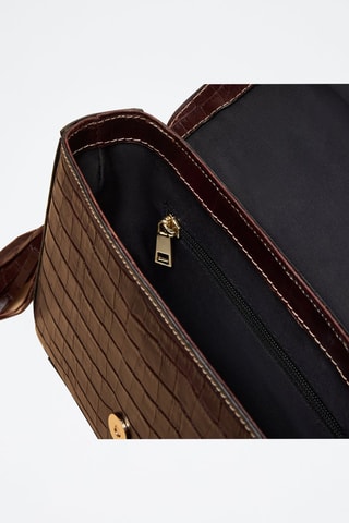 Borsa a tracolla in pelle Bianca  - Marrone