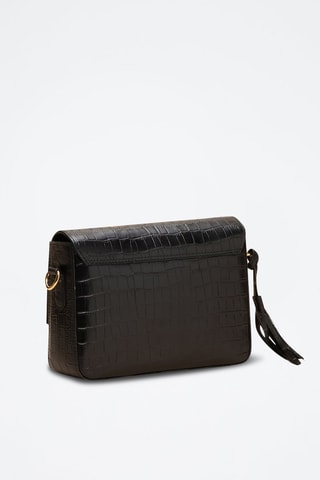 Borsa a tracolla in pelle Bianca  - Nero