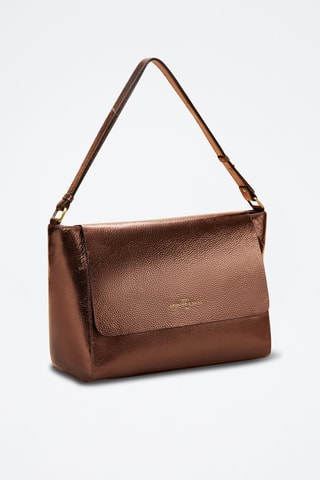 Borsa a spalla in pelle Astrid  - Marrone e dorato