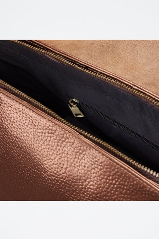 Borsa a spalla in pelle Astrid  - Marrone e dorato