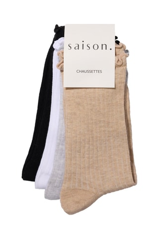 4 paia di calze   - Bianco, nero, beige e grigio