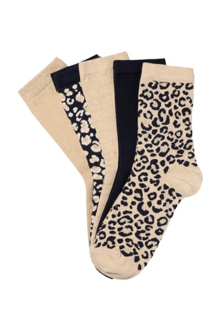 5 paia di calze   - Beige e nero