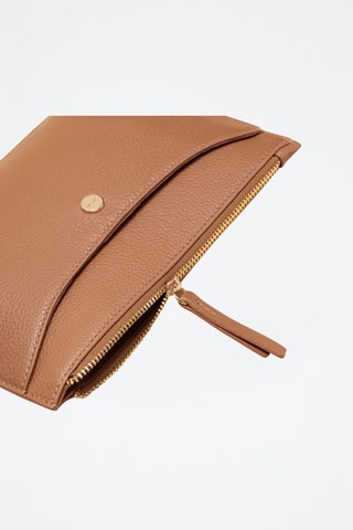 Pochette in pelle Bianca  - Marrone