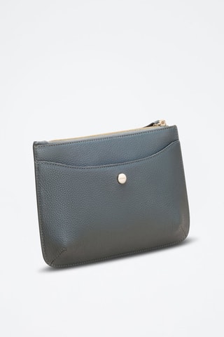 Pochette in pelle Bianca  - Blu e verde